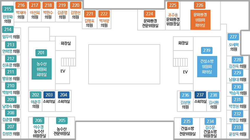 2층 청사안내도: 표를 제공합니다.